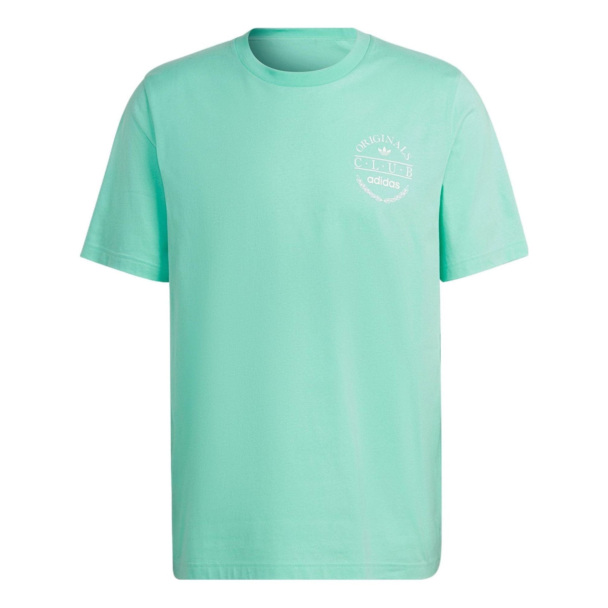 adidas originals Solid Color Alphabet Printing Round Neck Casual Short Sleeve Green HR7889