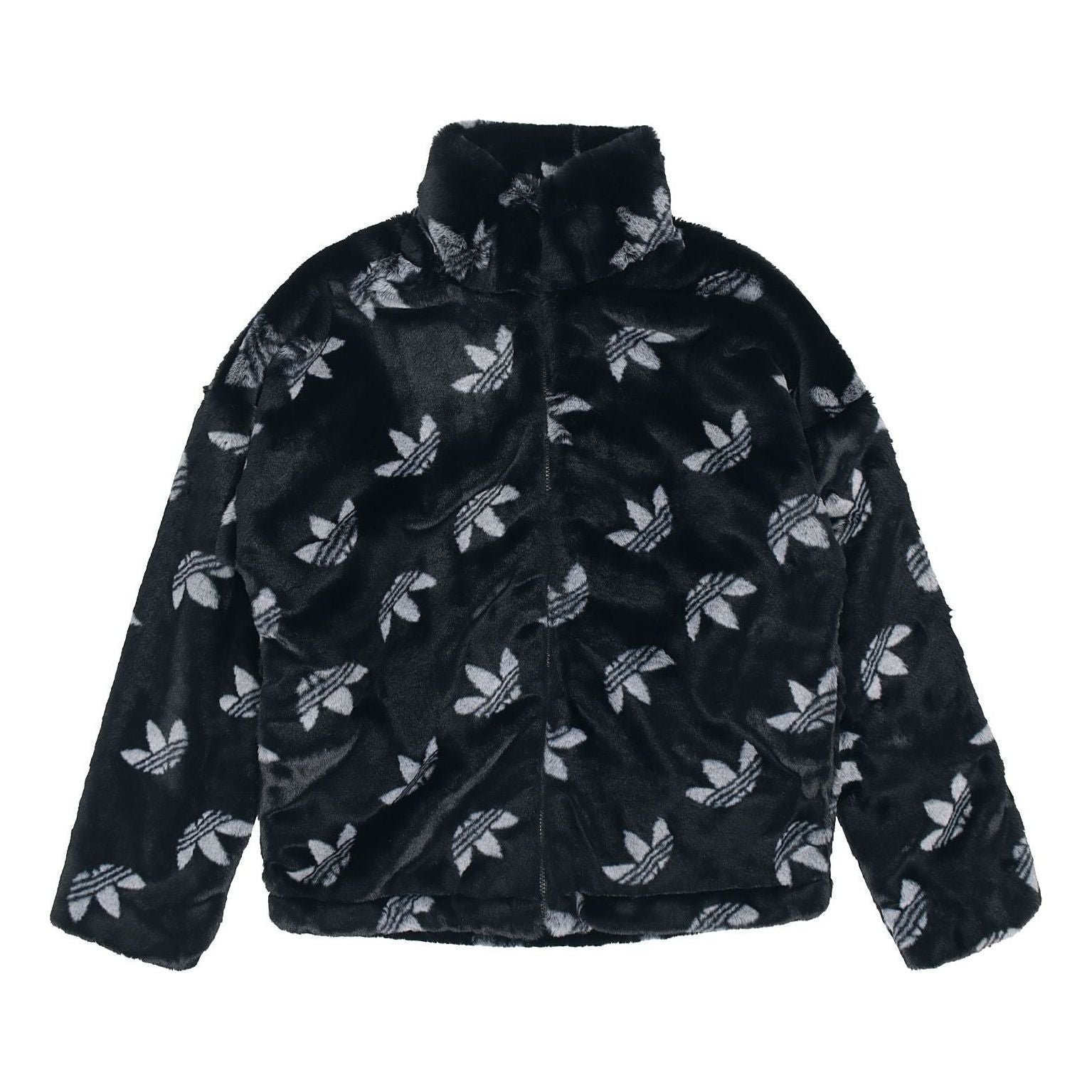 adidas originals Logo Stand Collar Sports Jacket Black HI4656