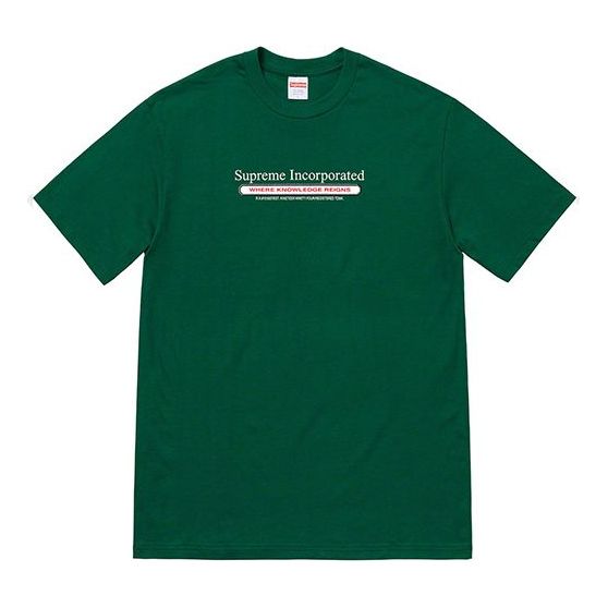 Supreme FW19 Week 7 Inc. Tee Chest Alphabet Short Sleeve Unisex Green SUP-FW19-756