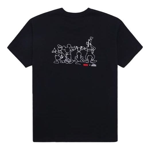 Men's Levis Logo Alphabet Printing Loose Round Neck Short Sleeve Black A0612-0000