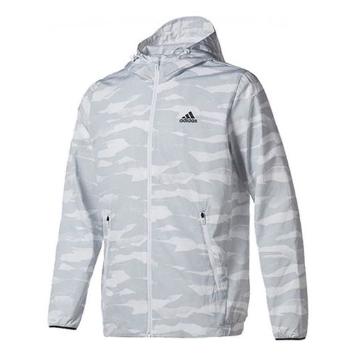 adidas originals MENS Casual Sport Hoodie Jacket Grey/White DW4651