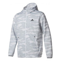 adidas originals MENS Casual Sport Hoodie Jacket Grey/White DW4651