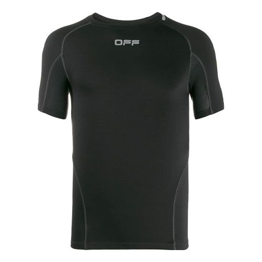Off-White SS21 Logo Sports Short Sleeve Slim Fit Version Black OMVA001R20G500191091