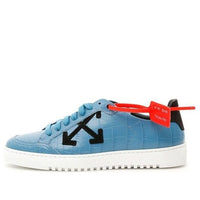 (WMNS) Off-White Crocodile Pattern Printed Leather Sneakers 'Blue White' OWIA093F18B800013010