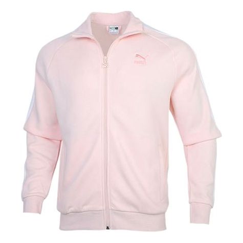 PUMA Summer Luxe T7 Stand Collar Knit Casual Jacket Pink 598961-17