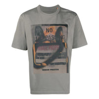 HERON PRESTON SS23 Private Property T-shirt 'Grey Orange' HMAA032S23JER0120920