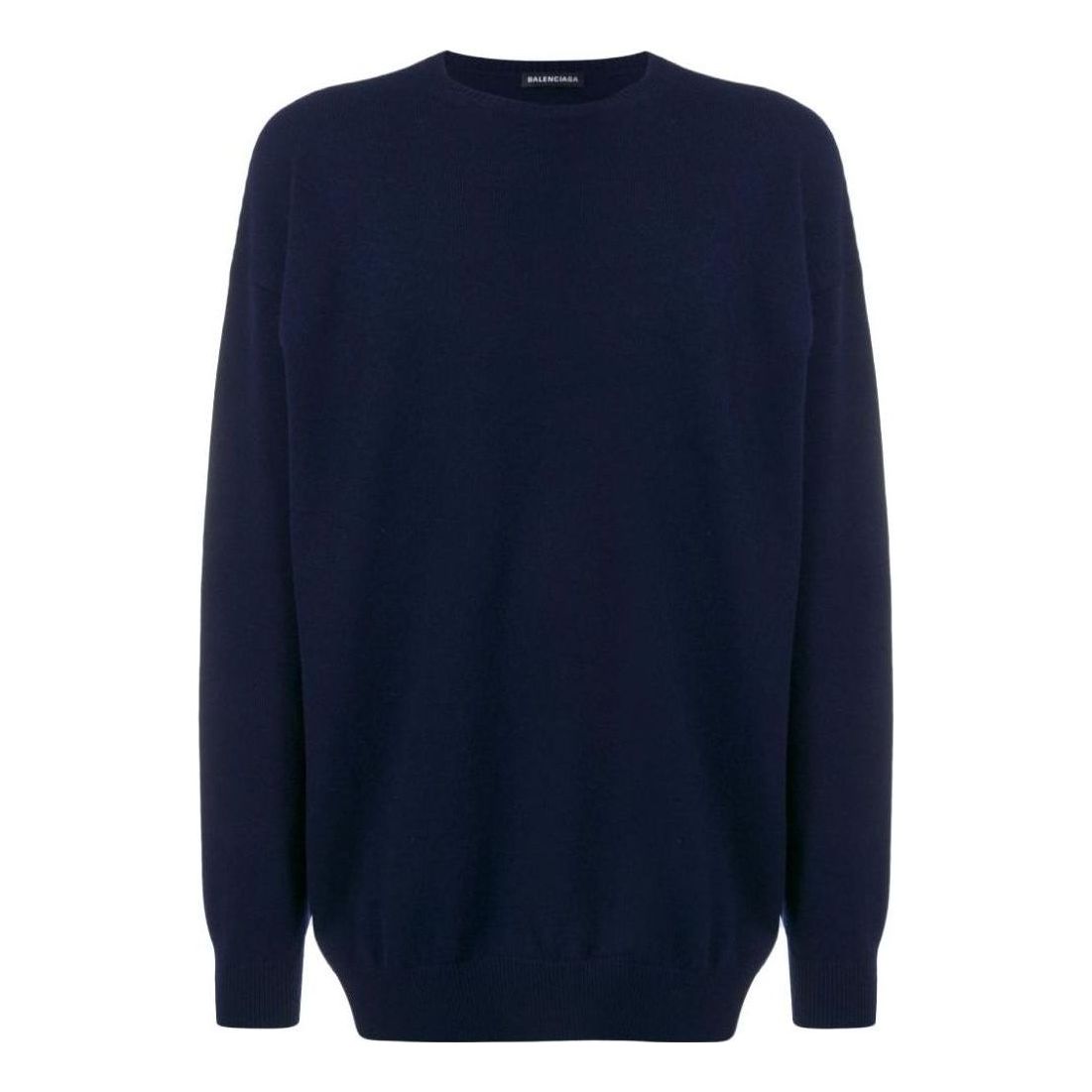 Balenciaga Back Logo Crew Neck Knit Cashmere Knit Sweatshirt 'Navy' 583111T40924140
