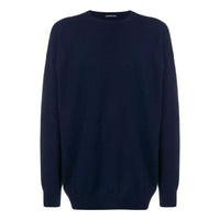 Balenciaga Back Logo Crew Neck Knit Cashmere Knit Sweatshirt 'Navy' 583111T40924140