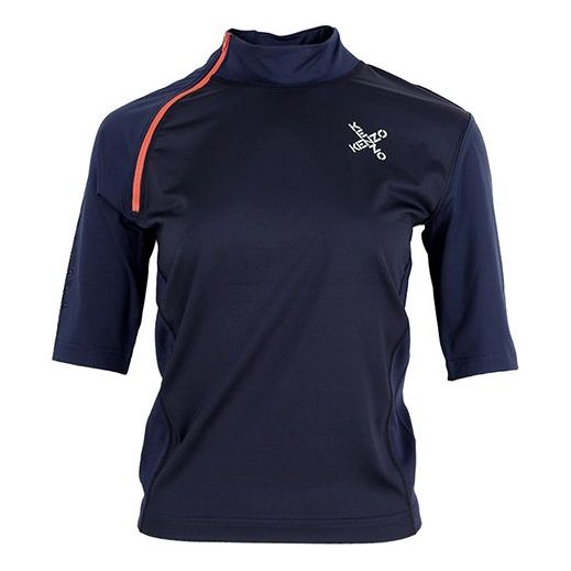 KENZO SS21 Logo Printing Sports Short Sleeve Navy Blue 2TO8574JS-77
