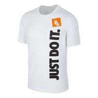 Nike Just Do It Alphabet Logo Printing Short Sleeve White AV9987-100