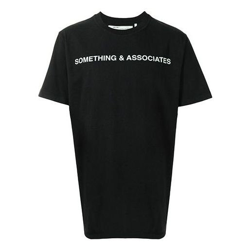 Off-White x Something & Associates Crossover Alphabet Printing Short Sleeve Ordinary Version Unisex Black OMAA027G191851441044