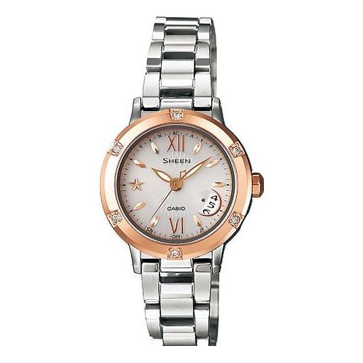 CASIO Waterproof SHEEN Sapphire Crystal Solar Powered Stainless Steel Strap Gold Analog SHW-1502GD-7ADR