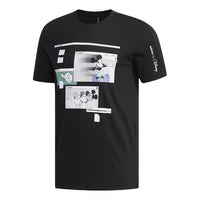 adidas neo M Mcky&mnn T2 Casual Sports Mickey Mouse Printing Round Neck Short Sleeve Black EI4538