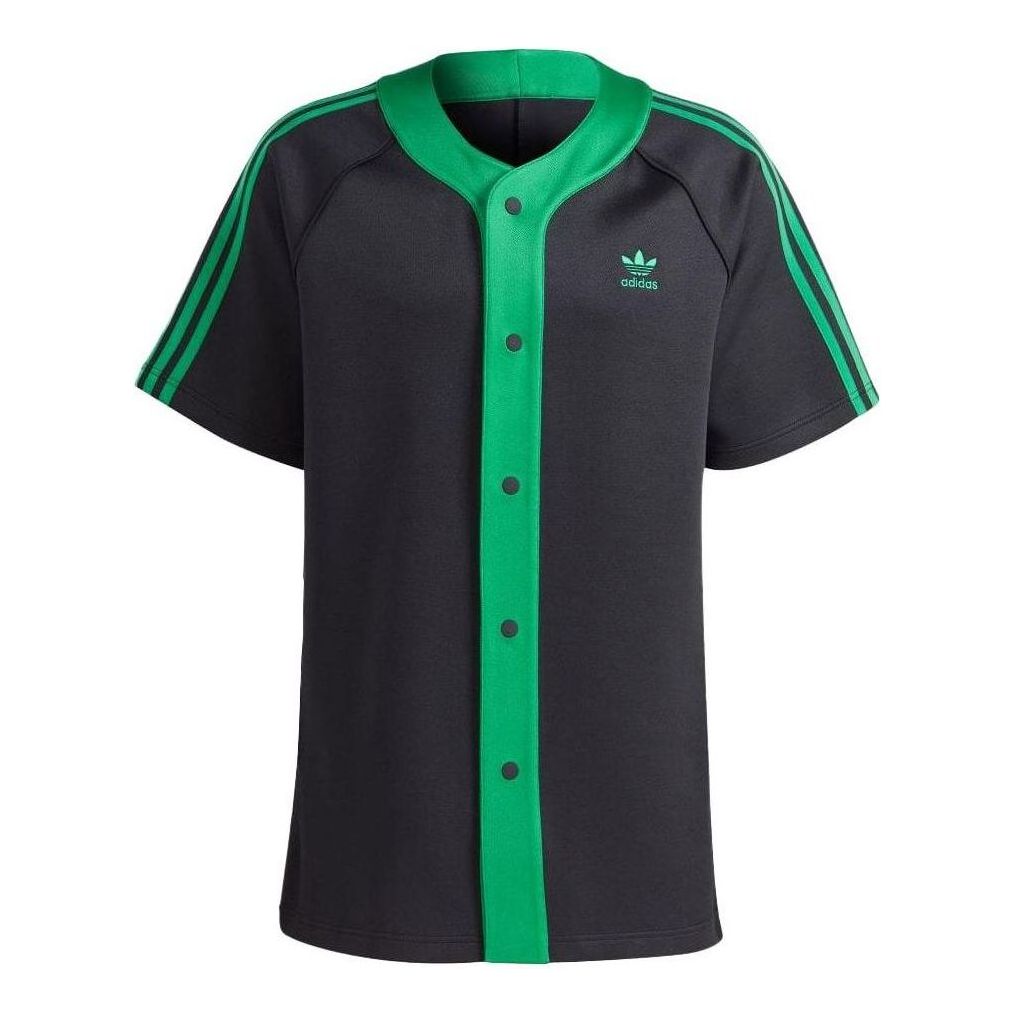 adidas Adicolor Classics+ Short Sleeve Shirts (Gender Neutral) Asia Sizing 'Black Green' II5782