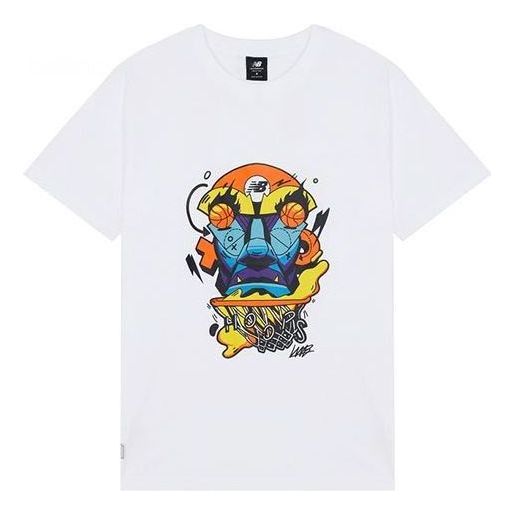 New Balance Hoops Kervin Face Tee Asia Sizing 'White Orange' MT13584-WY