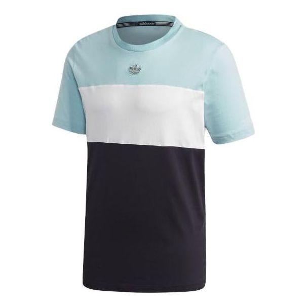 adidas Panel Trefoil Tee Asia Sizing 'Blue White Black' GD5786