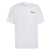 Men's adidas originals Back Sailboat Pattern Alphabet Printing Loose Round Neck Short Sleeve White T-Shirt HR7906
