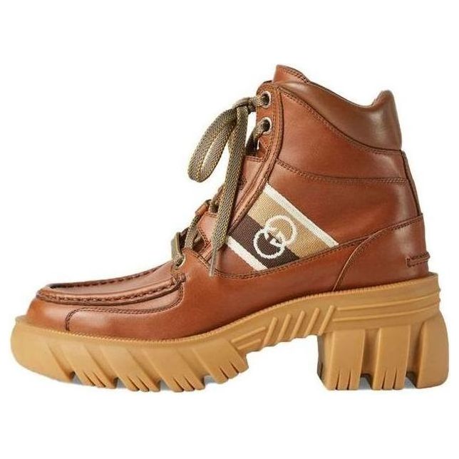 (WMNS) Gucci Interlocking G Ankle Boots 'Brown' 663594-DTNE0-2560