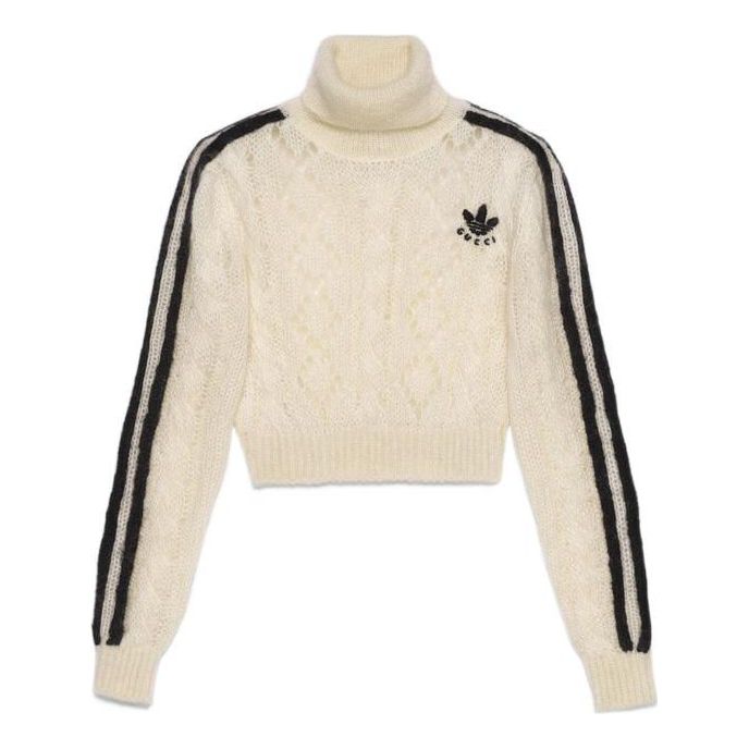 (WMNS) Gucci x adidas Mohair Knit Sweater 'Ivory' 713023-XKCMO-9791