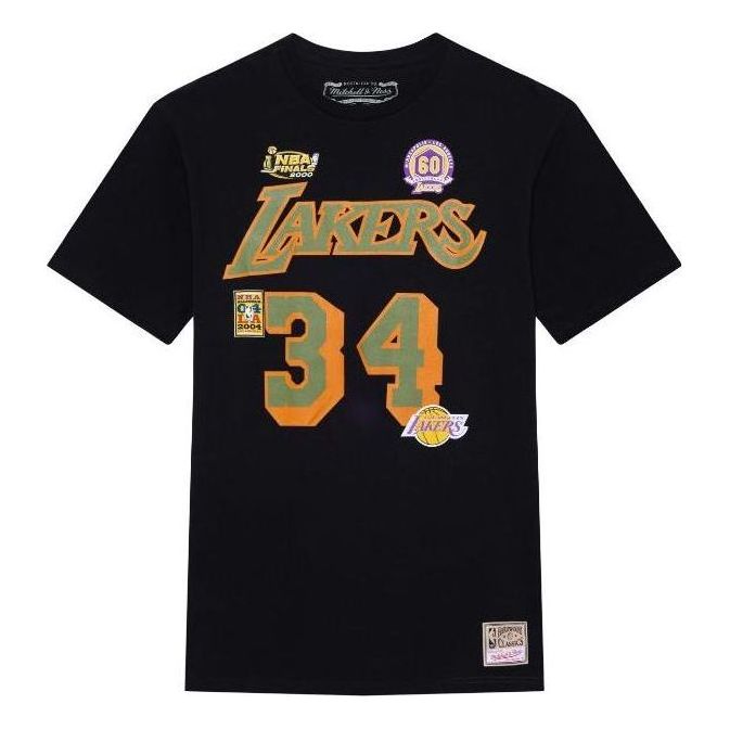 Mitchell & Ness x NBA Los Angeles Lakers Script T-shirt 'Shaquille O'neal 34' BNN3DP22083-LALBLCKSON