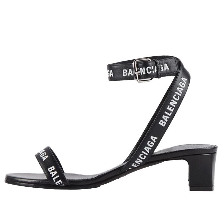 (WMNS) Balenciaga Round Cowhide Sandals Black 612093WBAE11090