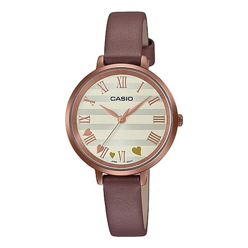 CASIO Dress Series Quartz Watch Leather Strap Brown LTP-E160RL-5A