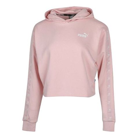 (WMNS) PUMA Amplified Cropped Tr Hoodie 'Pink White' 586592-15