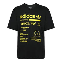 adidas originals KAVAL Alphabet Printing Short Sleeve Black DQ1061