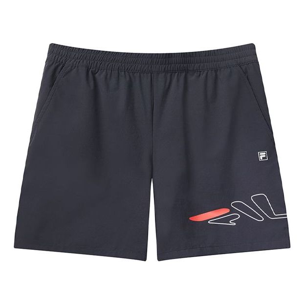 (WMNS) FILA Alphabet Logo Printing Knit Breathable Sports Shorts Navy Blue F61W024851F-NV