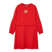 (GS) Skechers CNY Series Letter Printed Crew Dress 'Red' L122G058