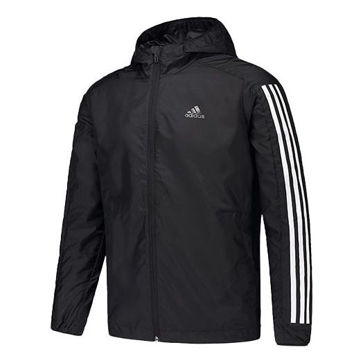 Men's adidas Casual Sports Hooded Jacket Black EK4727