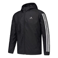 Men's adidas Casual Sports Hooded Jacket Black EK4727