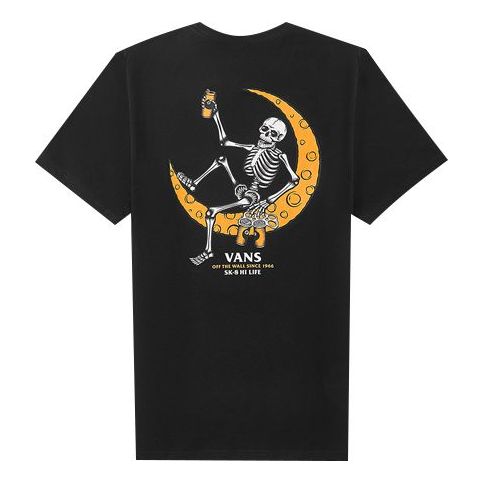 Vans Funny Cartoon Printing Short Sleeve Couple Style Black VN0A54IIBLK