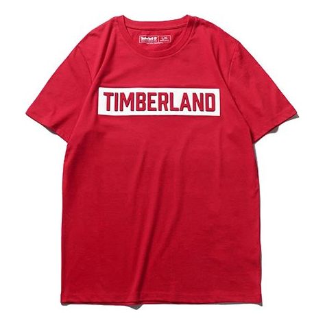 Men's Timberland Logo Printing Casual Short Sleeve Red A2A9W-P92