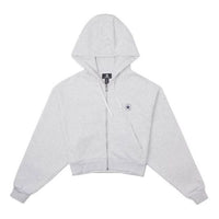(WMNS) Converse Retro Chuck Full Zip Hoodie Asia Sizing 'Grey' 10025888-A02