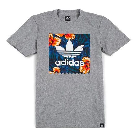 adidas originals Flowers Printing Casual Short Sleeve Gray BJ8719