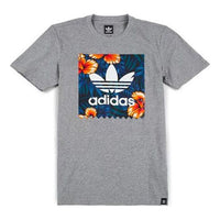 adidas originals Flowers Printing Casual Short Sleeve Gray BJ8719