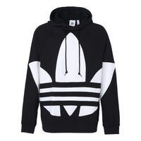 Men's adidas originals Large Logo Drawstring Black Pullover FM9908