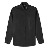Balenciaga Logo Collar Long Sleeve Button Down Shirt 'Black' 671586TYB181000
