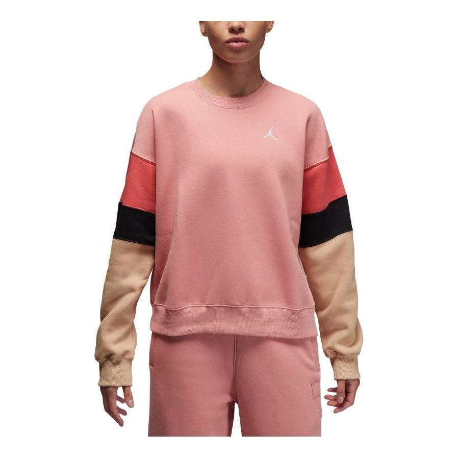 (WMNS) Air Jordan Brooklyn Fleece Crewneck Sweatshirt 'Pink' FB5174-618