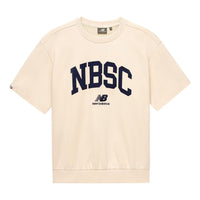New Balance Logo T-Shirt Asia Sizing 'Beige Navy' 5CD25353-CRE