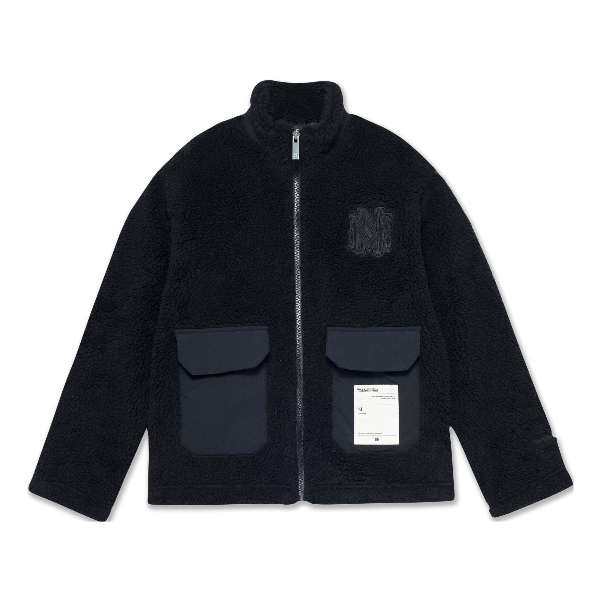 Mitchell & Ness Branded Sherpa Fleece Jacket 'Black' MNGMAWTOWJ022-BLK