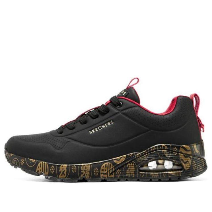 Skechers Year of the Rabbit Uno Celebrat-Airy Athletic Sneakers 'Black Red' 894185-BKRD