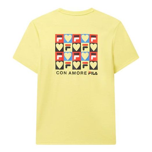 FILA Back Heart Shape Printing Pattern Short Sleeve Yellow F11M028111F-YE