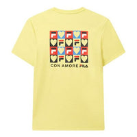 FILA Back Heart Shape Printing Pattern Short Sleeve Yellow F11M028111F-YE
