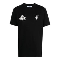 Off-White SS21 Logo Pattern Short Sleeve Loose Fit Black OMAA027S21JER0151001