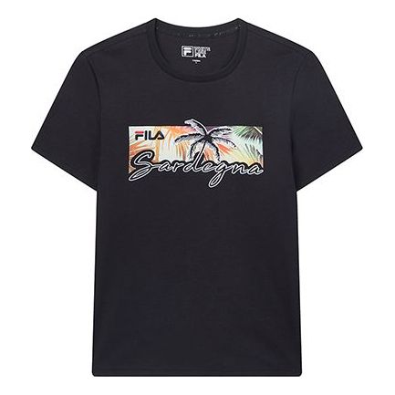 Men's ( Yellow ) FILA Short Sleeve Blue T-Shirt F11M028144F-NV