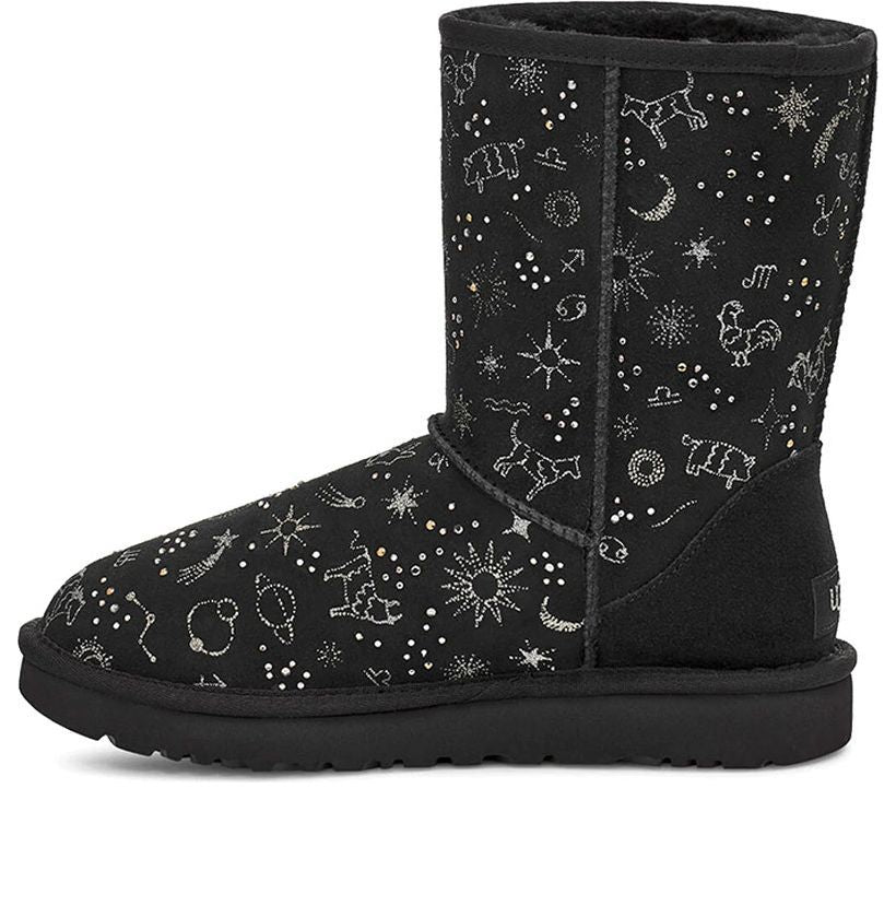(WMNS) UGG Classic Zodiac Snow Boots Black 1112517-BLK