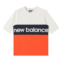New Balance Logo Printed Colorblock Tee Asia Sizing 'White Orange Black' NE92S023-IV