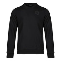 adidas Rose Crew Embroidered Pattern Knit Round Neck Pullover Black DP5707